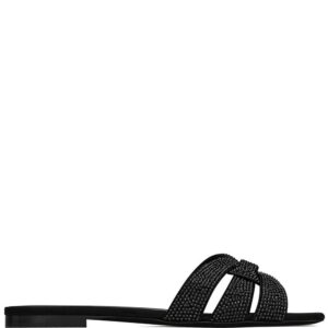 Black Saint Laurent Tribute flat sandals