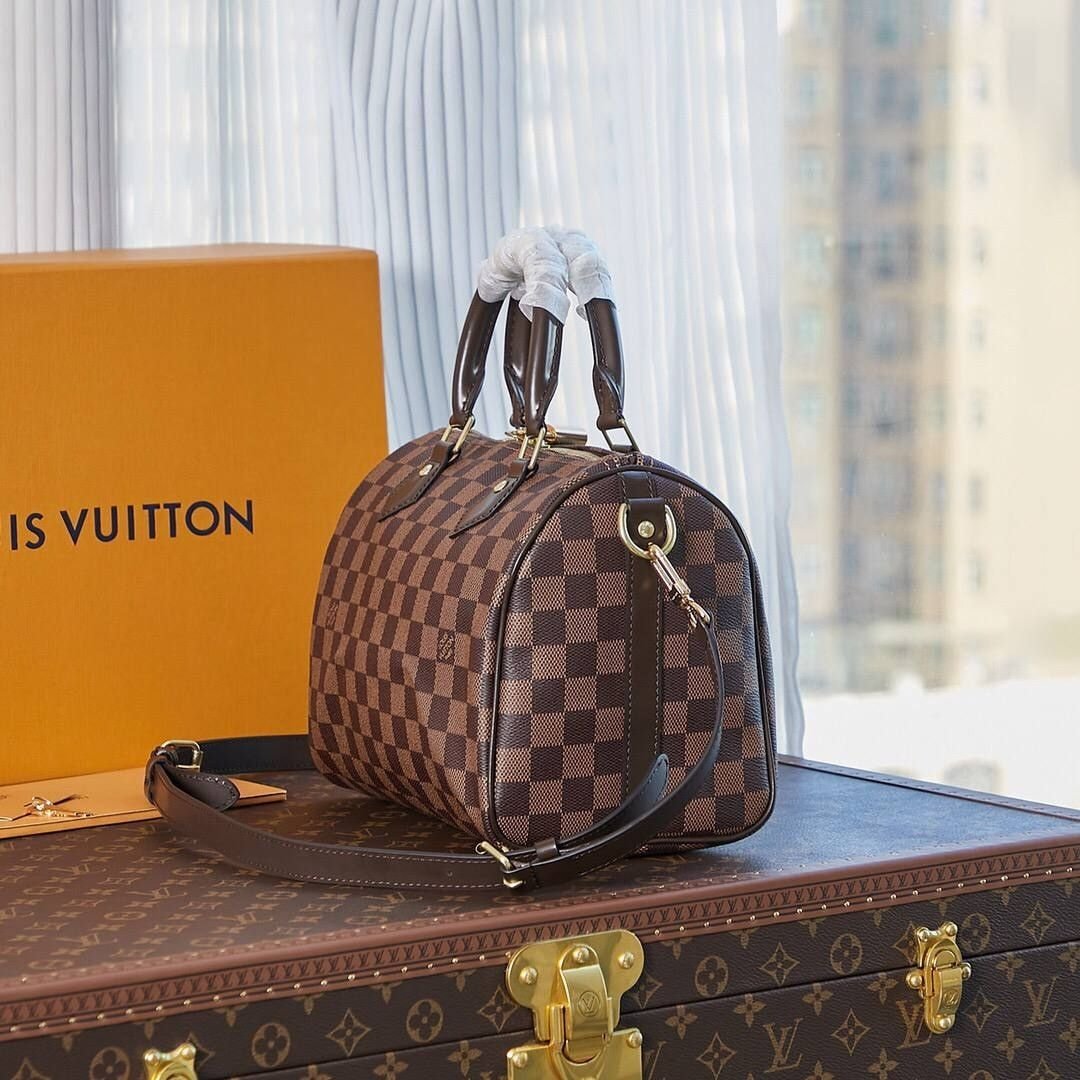 Louis Vuitton Speedy Bandoulière bag in Damier Ebene canvas 25 cm - Image 3