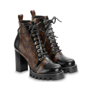 Louis Vuitton Star Trail Ankle Boots in Brown and Black Monogram