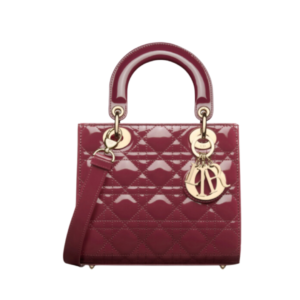 Lady Dior My ABCDior bag in burgundy patent leather 20 cm
