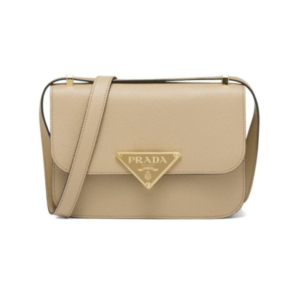 Prada Saffiano leather bag in sand color, 22 cm