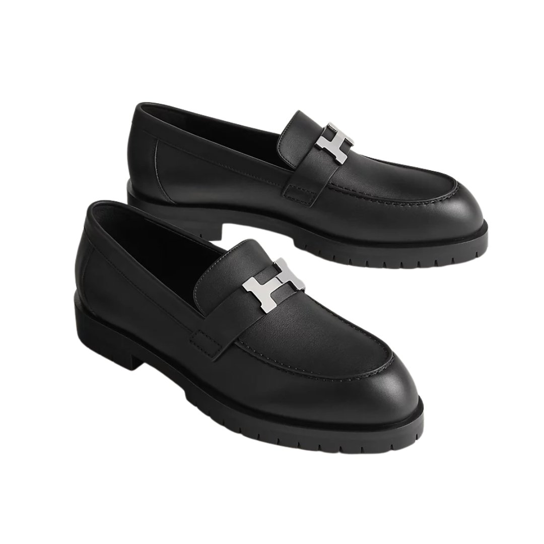 Hermès Faubourg black leather loafers with 2.5 cm heel - Image 3