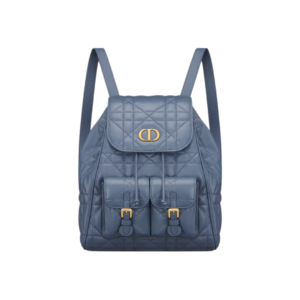 Dior Caro Backpack Medium Denim Blue 26cm