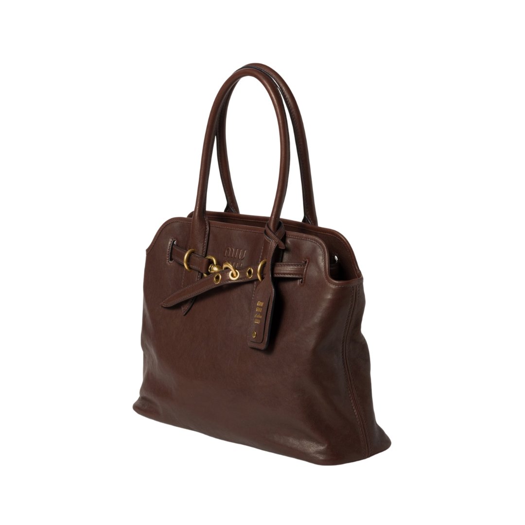 Miu Miu bag in Briarwood brown Nappa leather 31 cm - Image 2
