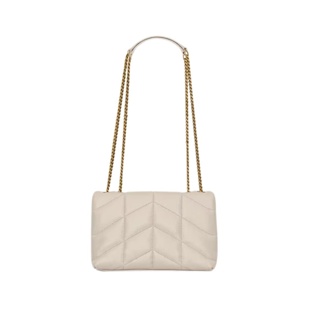 Saint Laurent Loulou Puffer Toy Bag in Ivory Nappa Leather 23 cm view 2