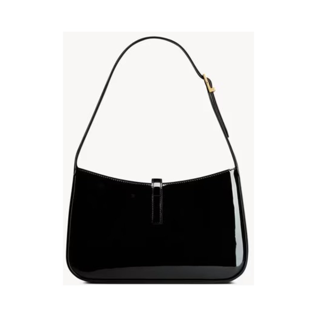 Saint Laurent Le 5 à 7 bag in black patent leather 23 cm - Image 2
