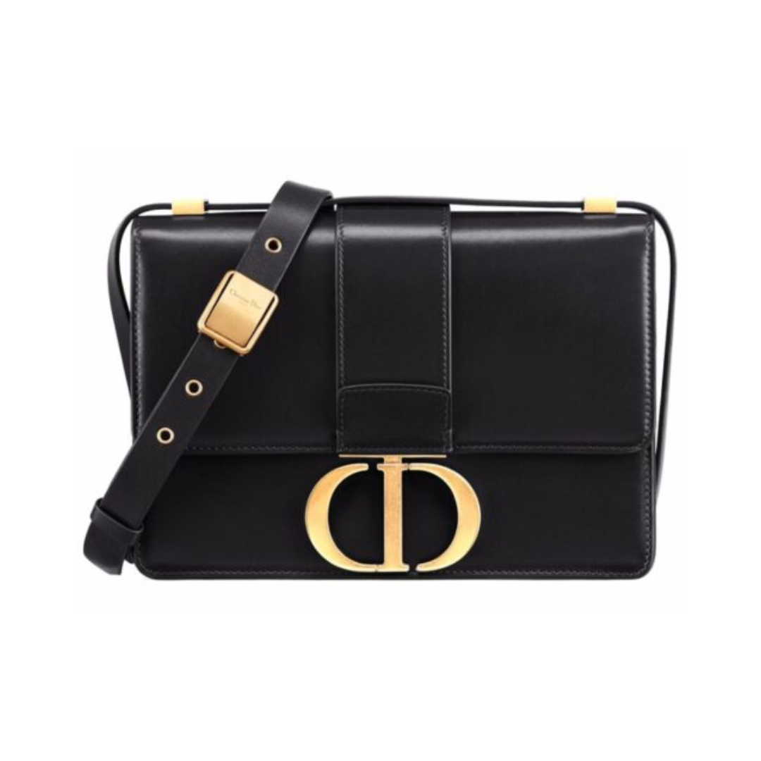 Dior 30 Montaigne bag in black leather 24 cm