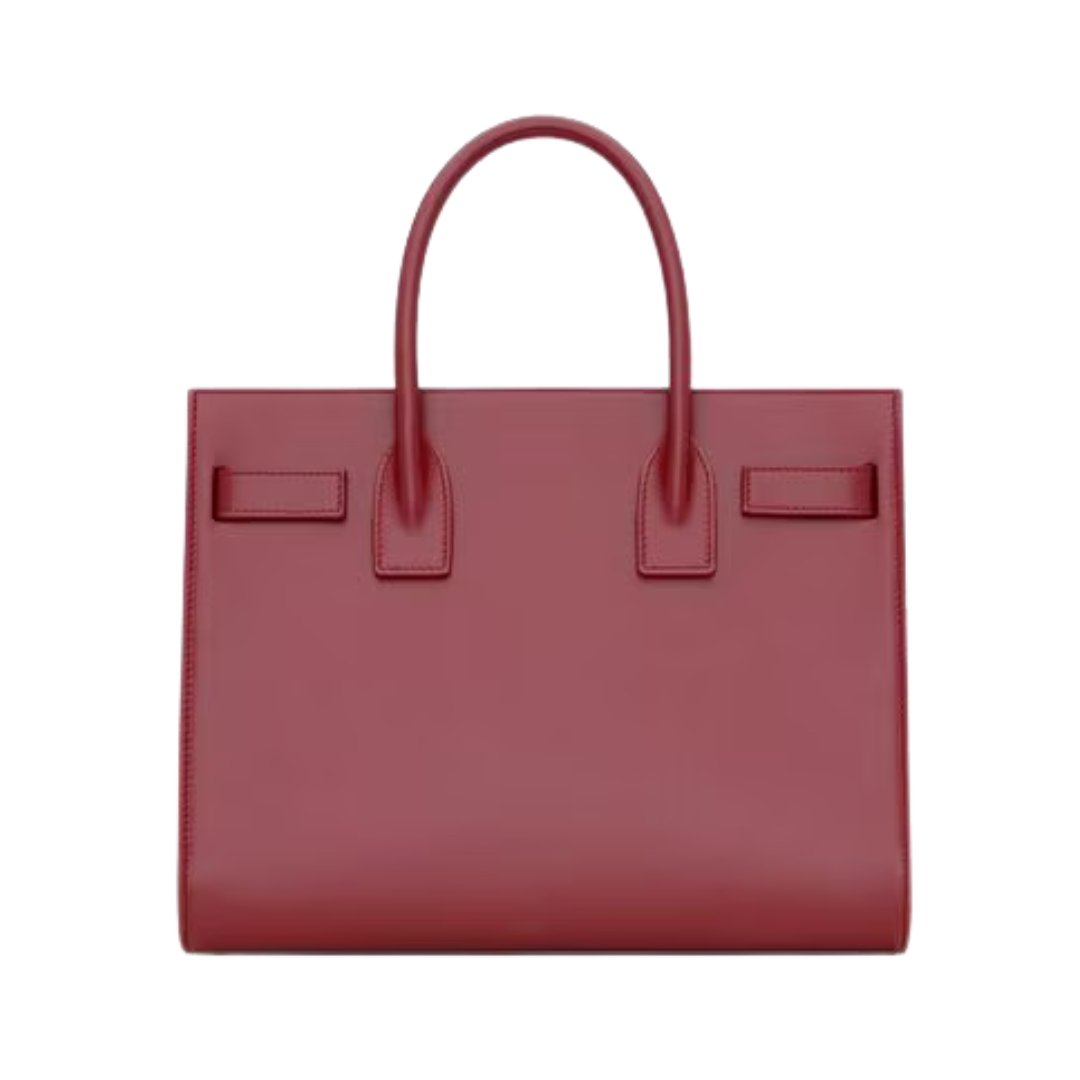 Saint Laurent Sac de Jour Nano bag in burgundy smooth leather 22 cm view 2