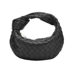 Bottega Veneta Intrecciato Mini Bag in Black Leather 24.6 cm