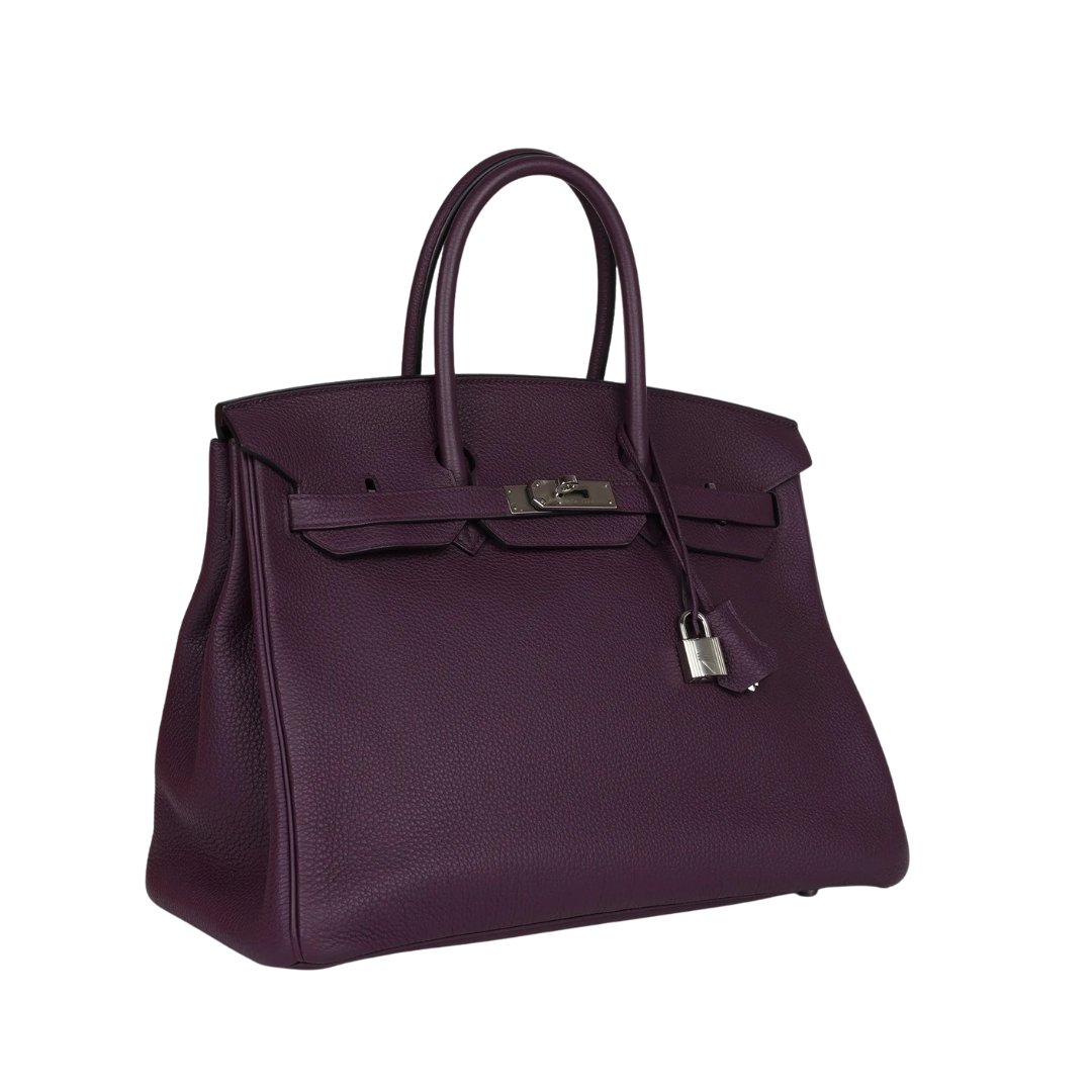 Hermès Birkin 35 Bag in Cassis Togo Leather with Palladium Finishing - Image 3