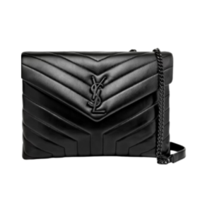 Saint Laurent LouLou Medium Black Leather Bag, 32cm