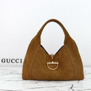 Gucci Soft Bit Maxi bag in brown suede