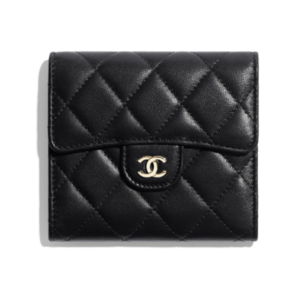 Chanel Classic Wallet in Black Leather with Gold Hardware 10.5cm
