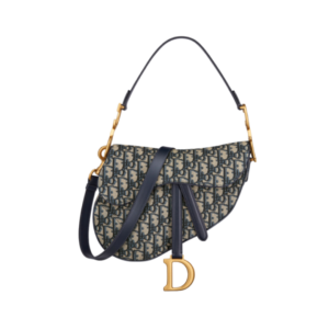 Dior Saddle bag in blue/beige jacquard 25.5 cm