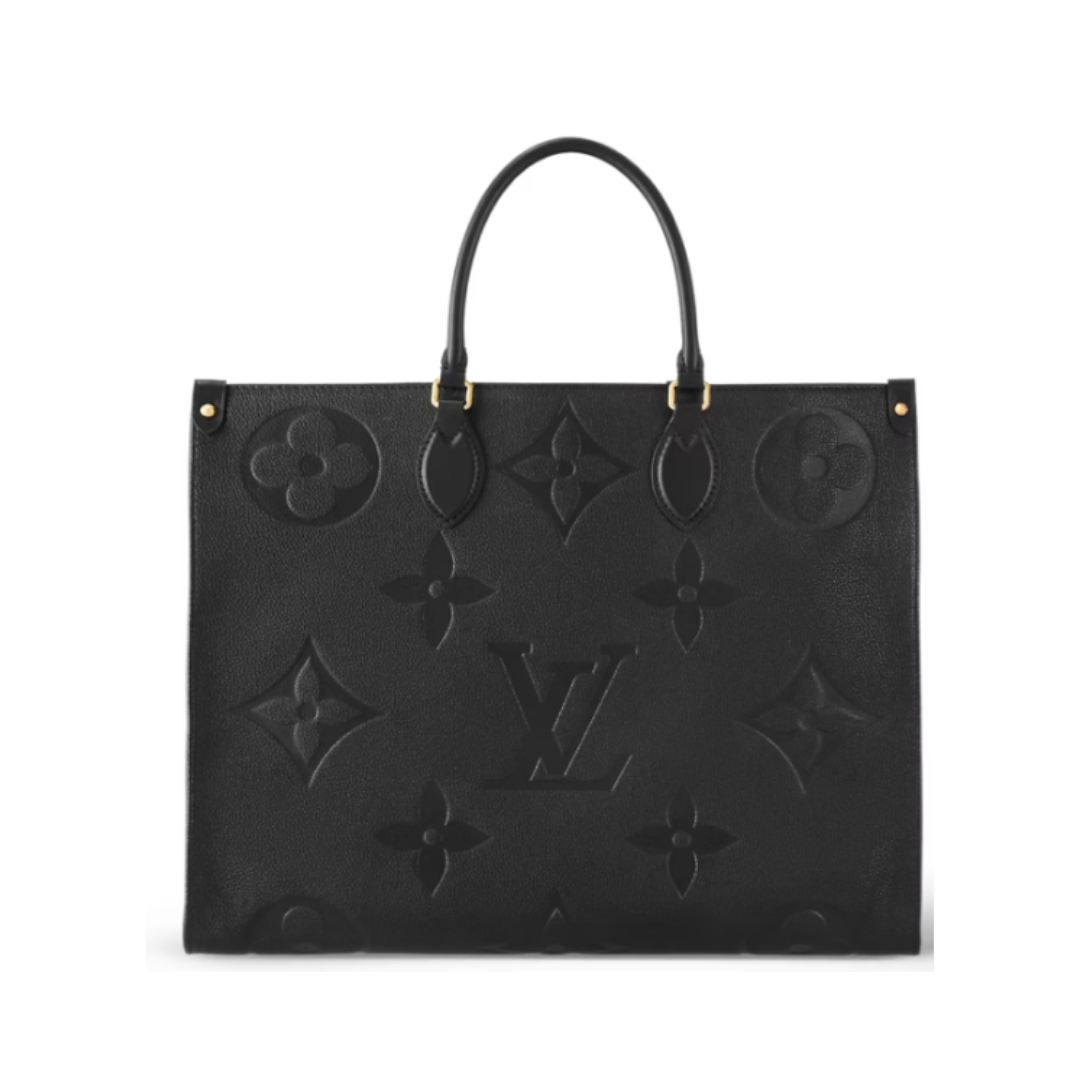 Louis Vuitton OnTheGo MM bag in black Monogram Empreinte leather 35 cm