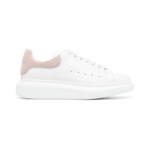 Alexander McQueen Oversized White Shoes with Pink Heel