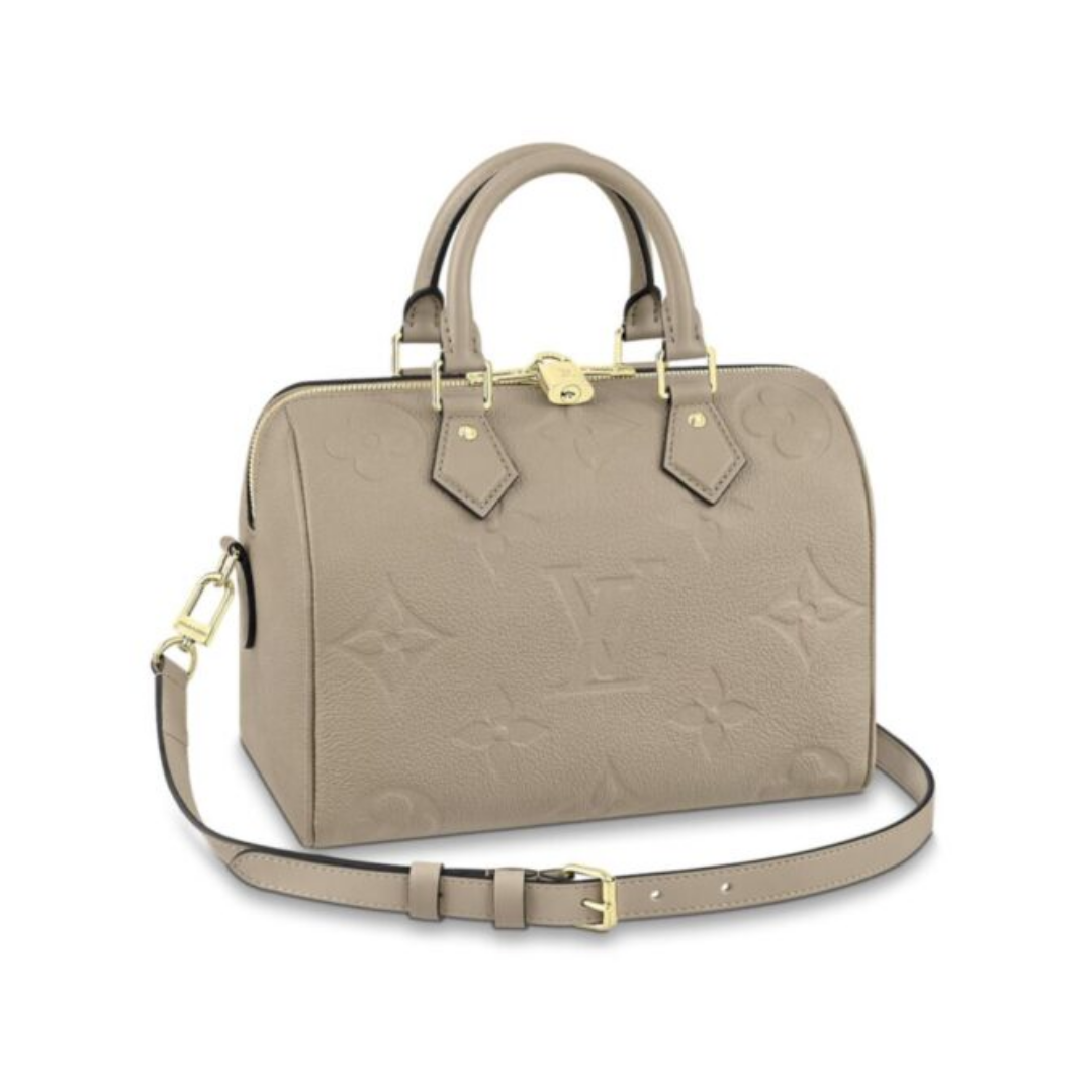 Louis Vuitton Speedy Bandoulière Monogram Empreinte bag beige 20 cm