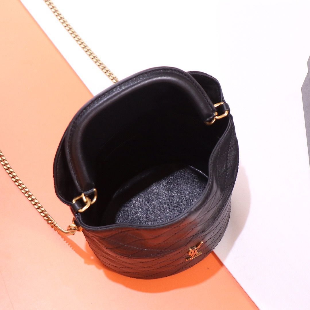 Saint Laurent Gaby Mini Bucket Bag in Black Quilted Leather 17cm - Image 5