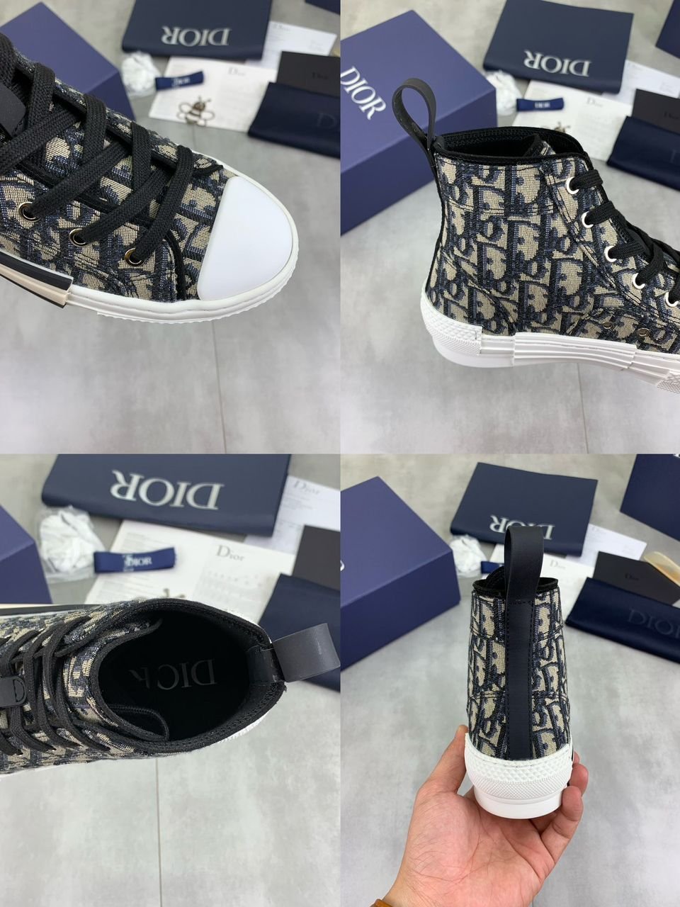 Dior Liga High-Top Sneakers in Blue Lace - Image 8