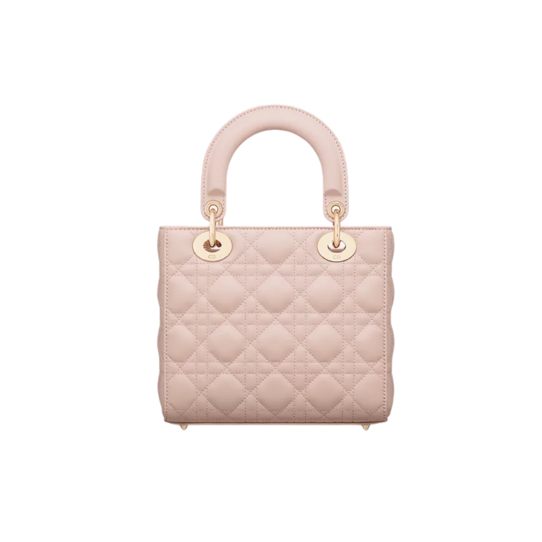 Dior Lady Dior My ABC bag in powder pink lambskin with cannage motif 20 cm - Image 2
