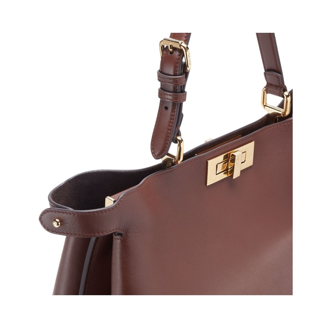 Fendi Peekaboo ISeeU Medium Bag in Dark Brown Leather 28cm - Image 3