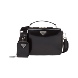 Prada Brique Bag in Black Saffiano Leather 22 cm