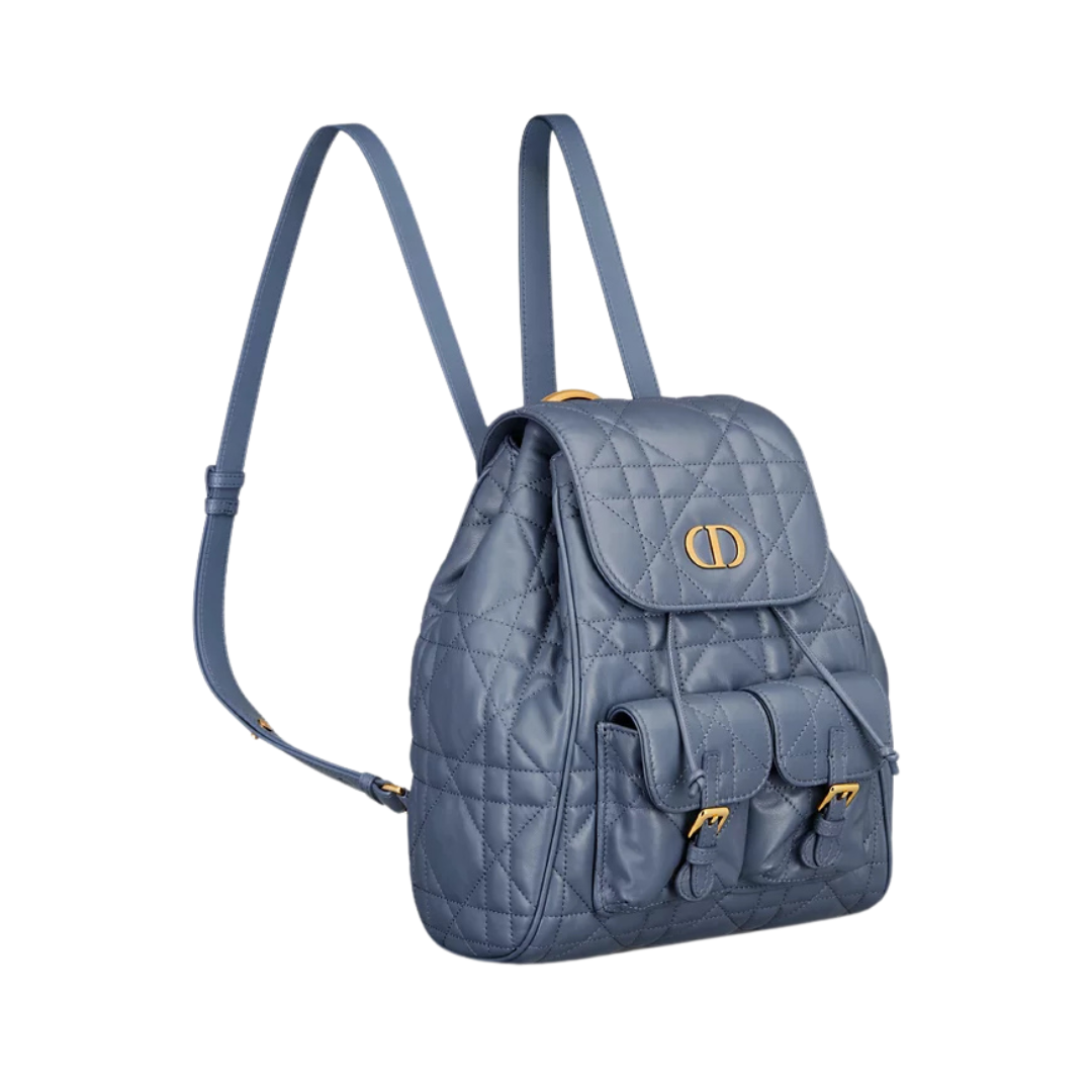 Dior Caro Backpack Medium Denim Blue 26cm - Image 3