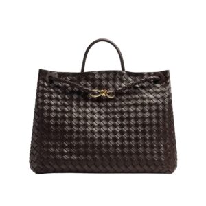 Bottega Veneta Top Handle Bag in Intrecciato Dark Brown Leather, 35 cm
