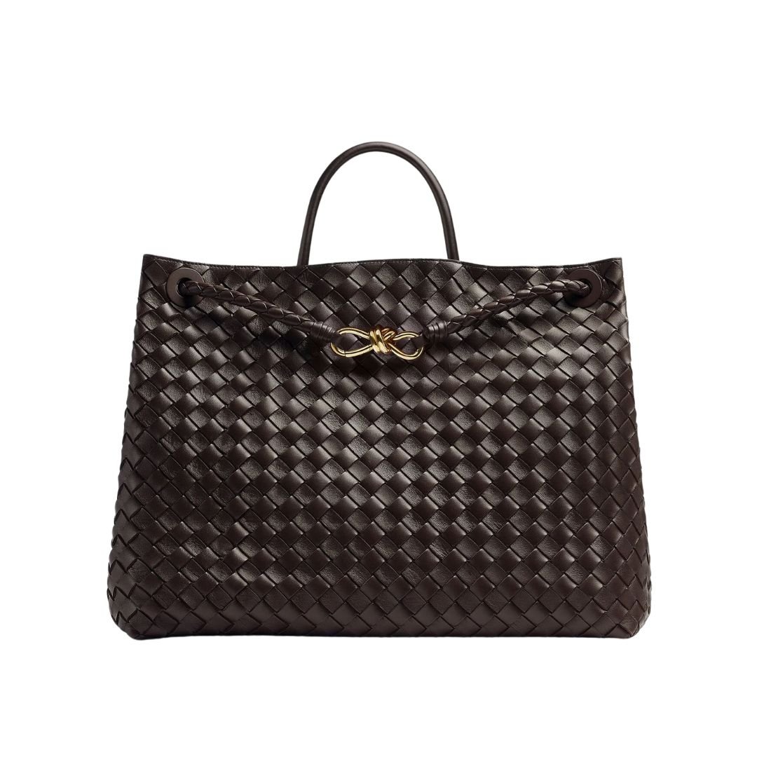 Bottega Veneta Top Handle Bag in Intrecciato Dark Brown Leather, 35 cm