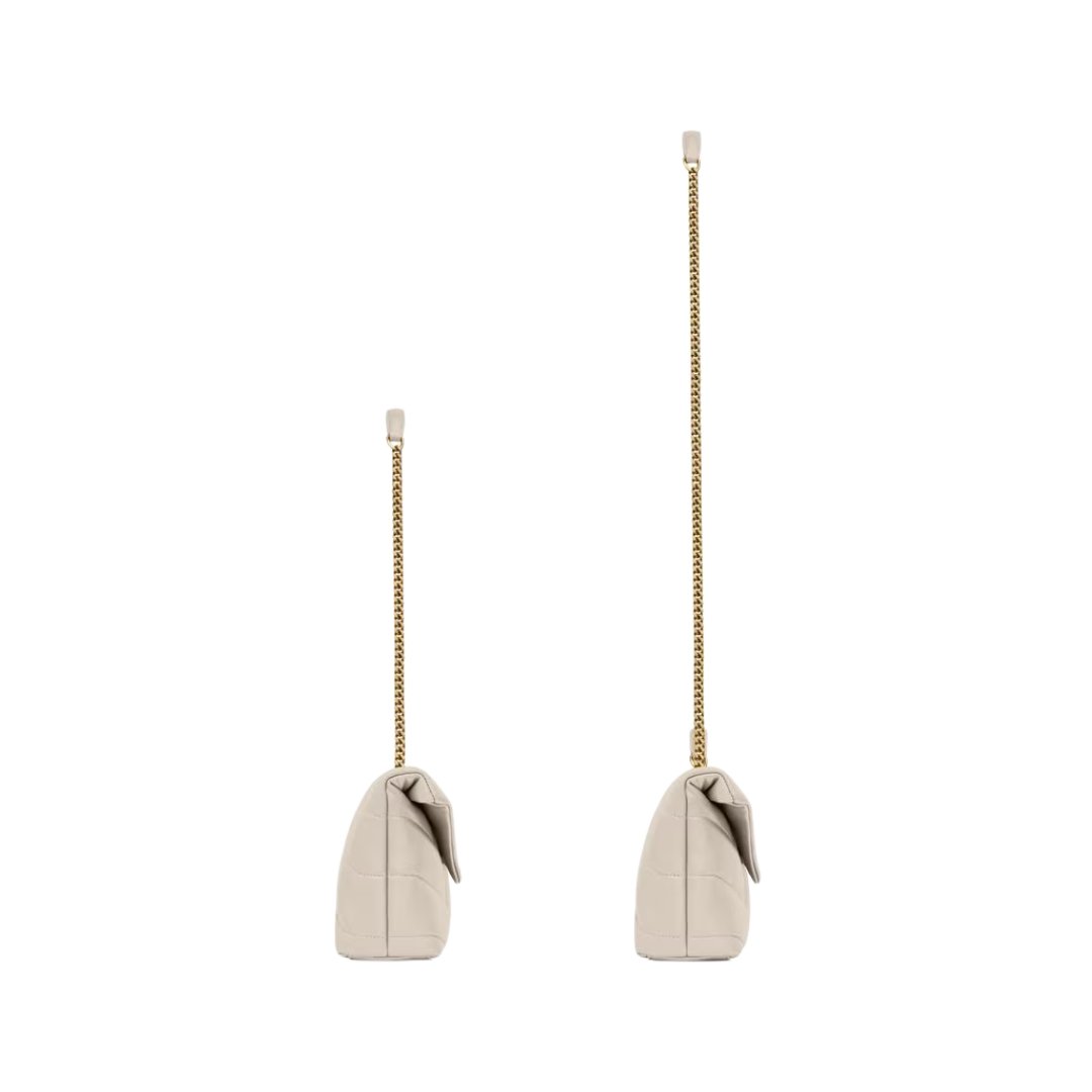 Saint Laurent Loulou Puffer Toy Bag in Ivory Nappa Leather 23 cm view 3