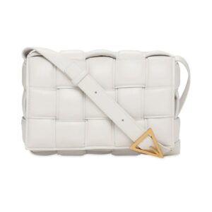 Bottega Veneta Cassette Bag in White Leather 25.9 cm