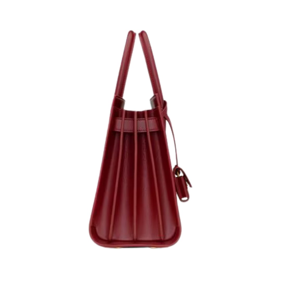Saint Laurent Sac de Jour Nano bag in burgundy smooth leather 22 cm view 3