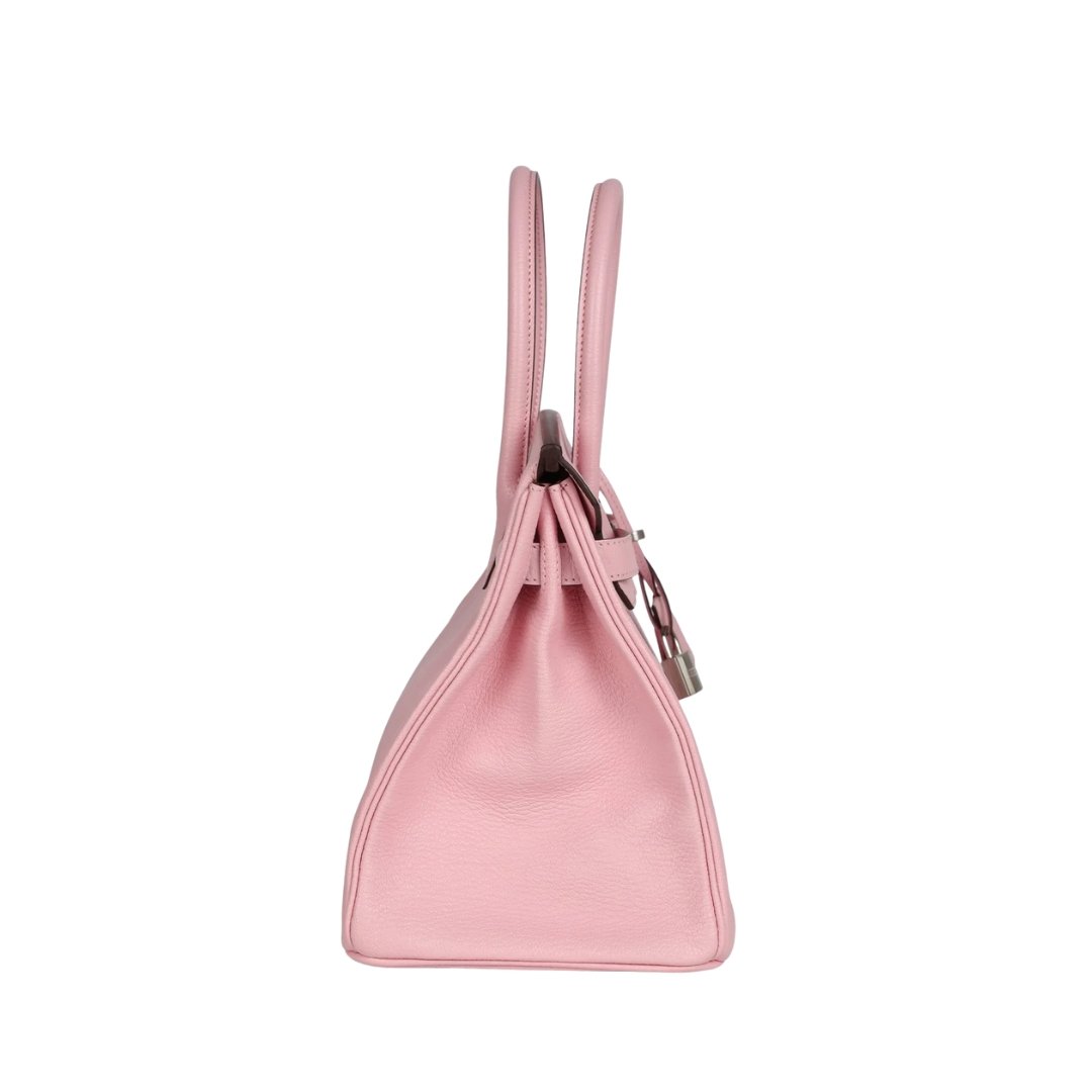 Hermès Birkin 30 bag in Chèvre Rose Sakura Verso leather with palladium hardware - Image 3