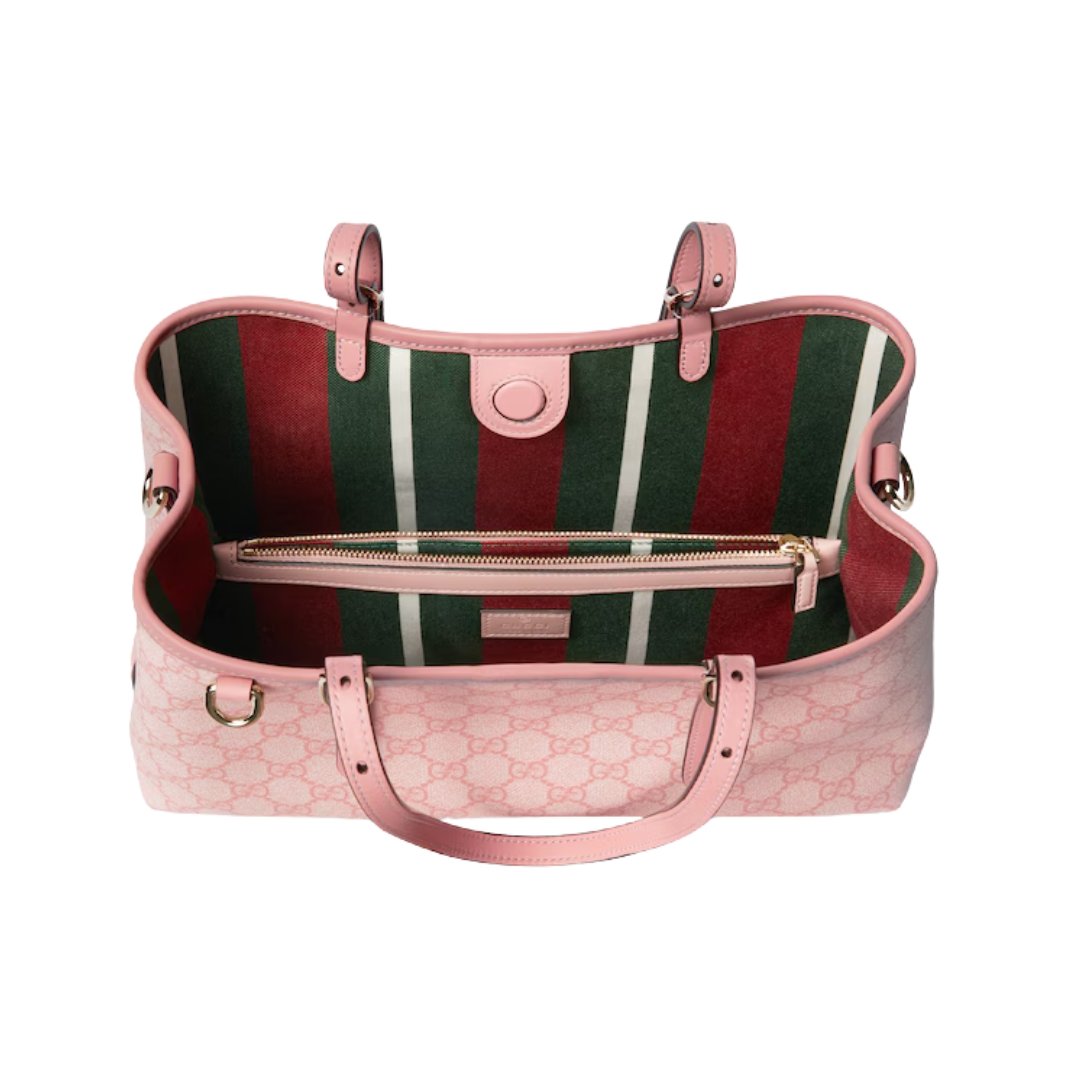 Gucci GG Emblem Tote Bag in Powder Pink Leather 36cm - Image 3