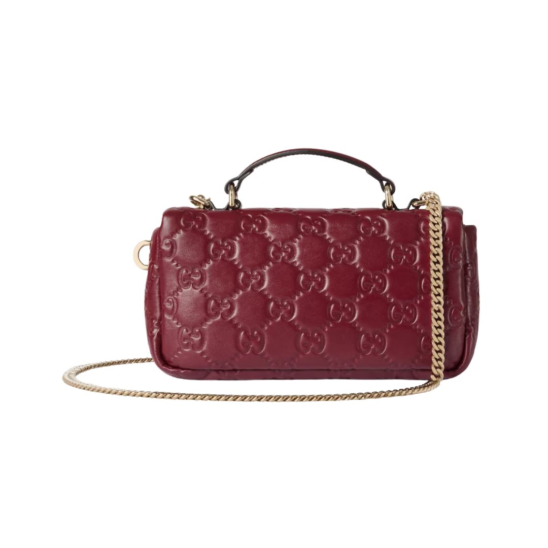 Gucci top handle bag with light gold decoration 21.1 cm - Image 3