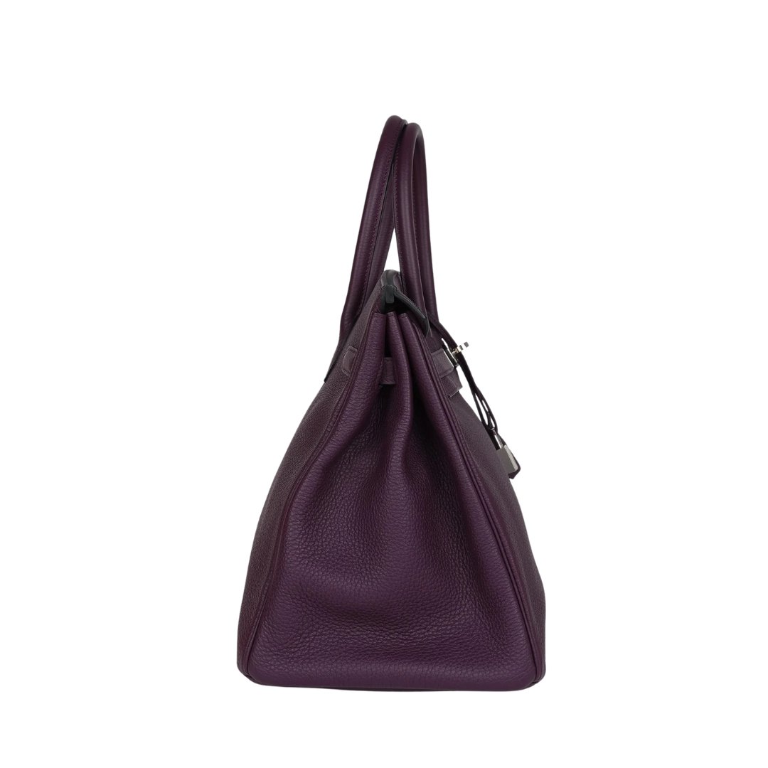Hermès Birkin 35 Bag in Cassis Togo Leather with Palladium Finishing - Image 2
