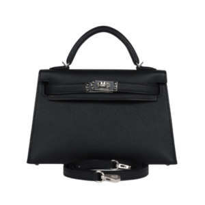 Hermès Kelly 20 Bag in Black Epsom Leather with Palladium Hardware