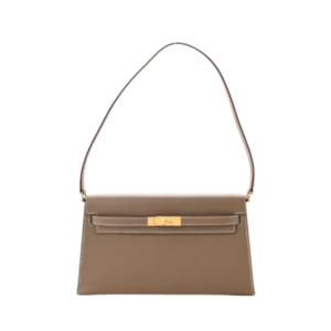 Polène Madame Kelly Élan bag in beige leather 28 cm