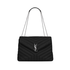 Saint Laurent LouLou Medium Black Leather Bag, 32cm