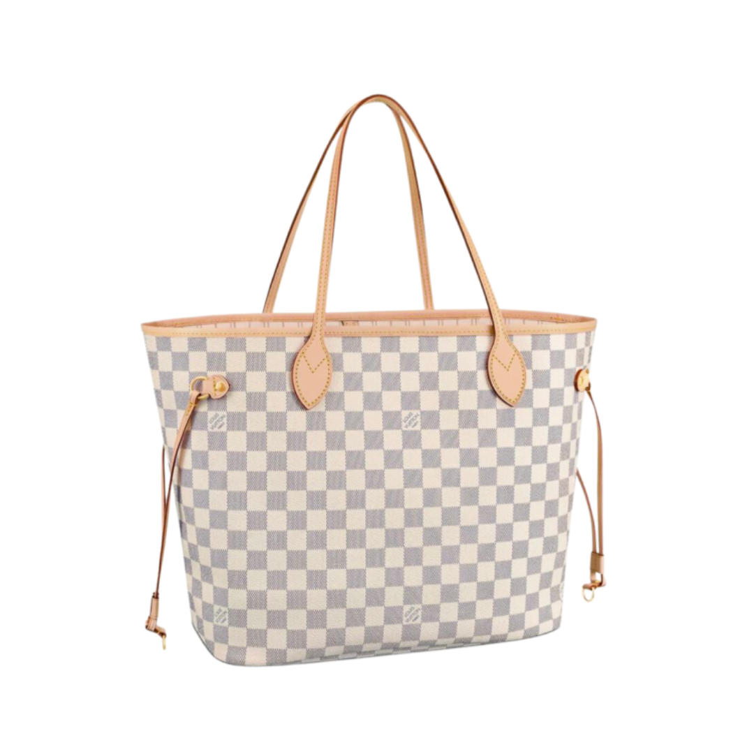 Louis Vuitton Neverfull MM bag in Damier Azur canvas 32 cm