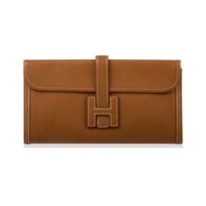 Hermès Jige Élan clutch bag in brown leather 29 cm