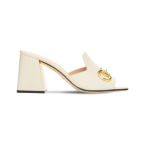 Gucci Baby mules in white leather with horsebit detail
