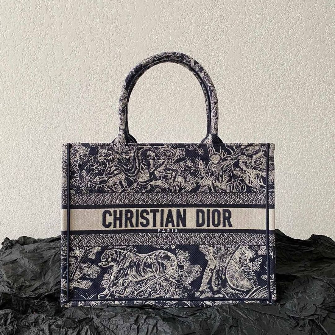 Dior Book Tote Medium Bag with Toile De Jouy Embroidery, Blue, 36 cm - Image 2