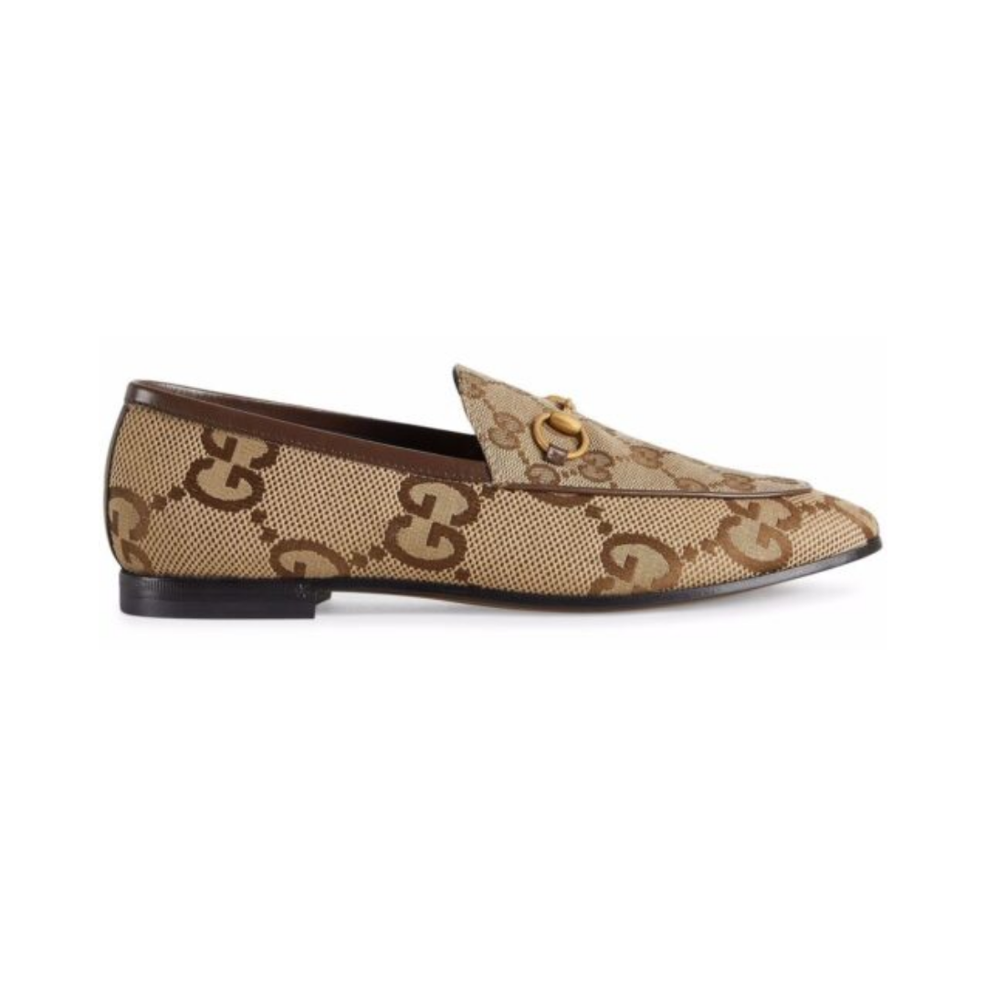 Gucci Jordaan loafers in brown Jumbo GG canvas