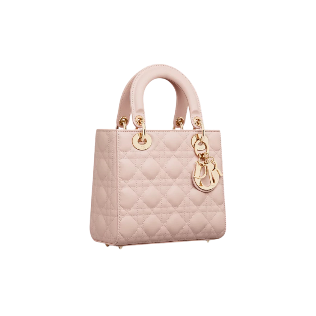 Dior Lady Dior My ABC bag in powder pink lambskin with cannage motif 20 cm - Image 3