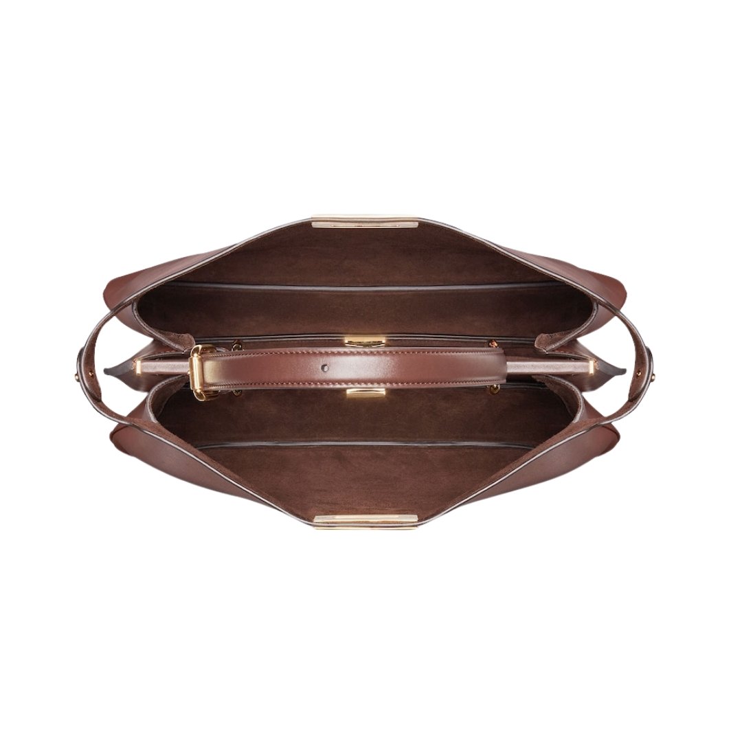 Fendi Peekaboo ISeeU Medium Bag in Dark Brown Leather 28cm - Image 4