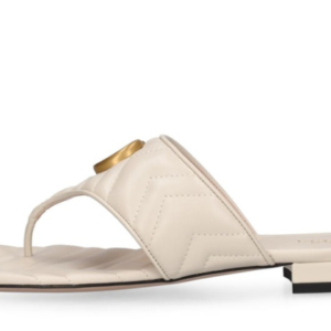 Double G Leder-Zehentrenner-Sandalen