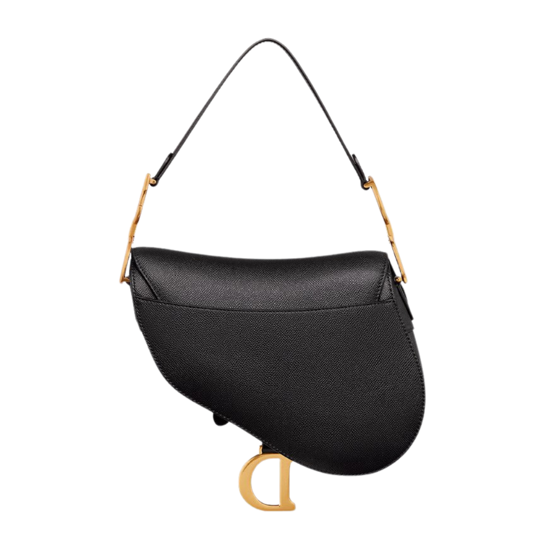 Dior Saddle Bag in Black Grained Leather 25.5cm - Image 3
