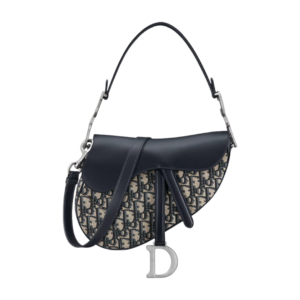 Dior Saddle Bag Jacquard Blue Oblique and Smooth Calfskin 25.5cm