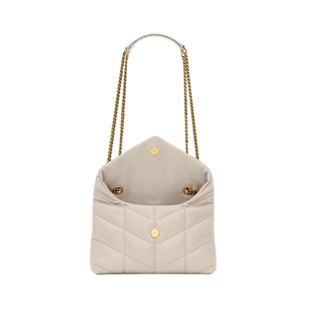 Saint Laurent Loulou Puffer Toy Bag in Ivory Nappa Leather 23 cm view 4